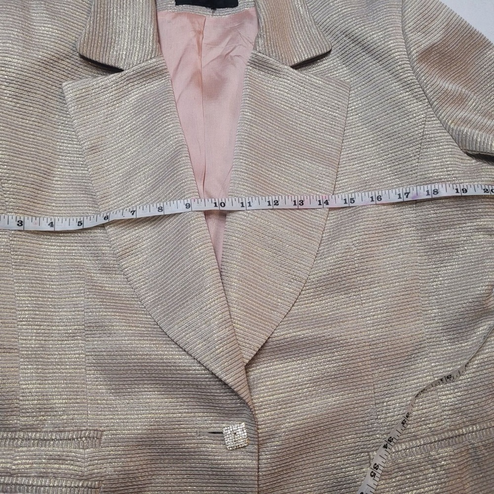Vintage Eva Polini Couture Size 12 Gold Blazer And Skirt Set